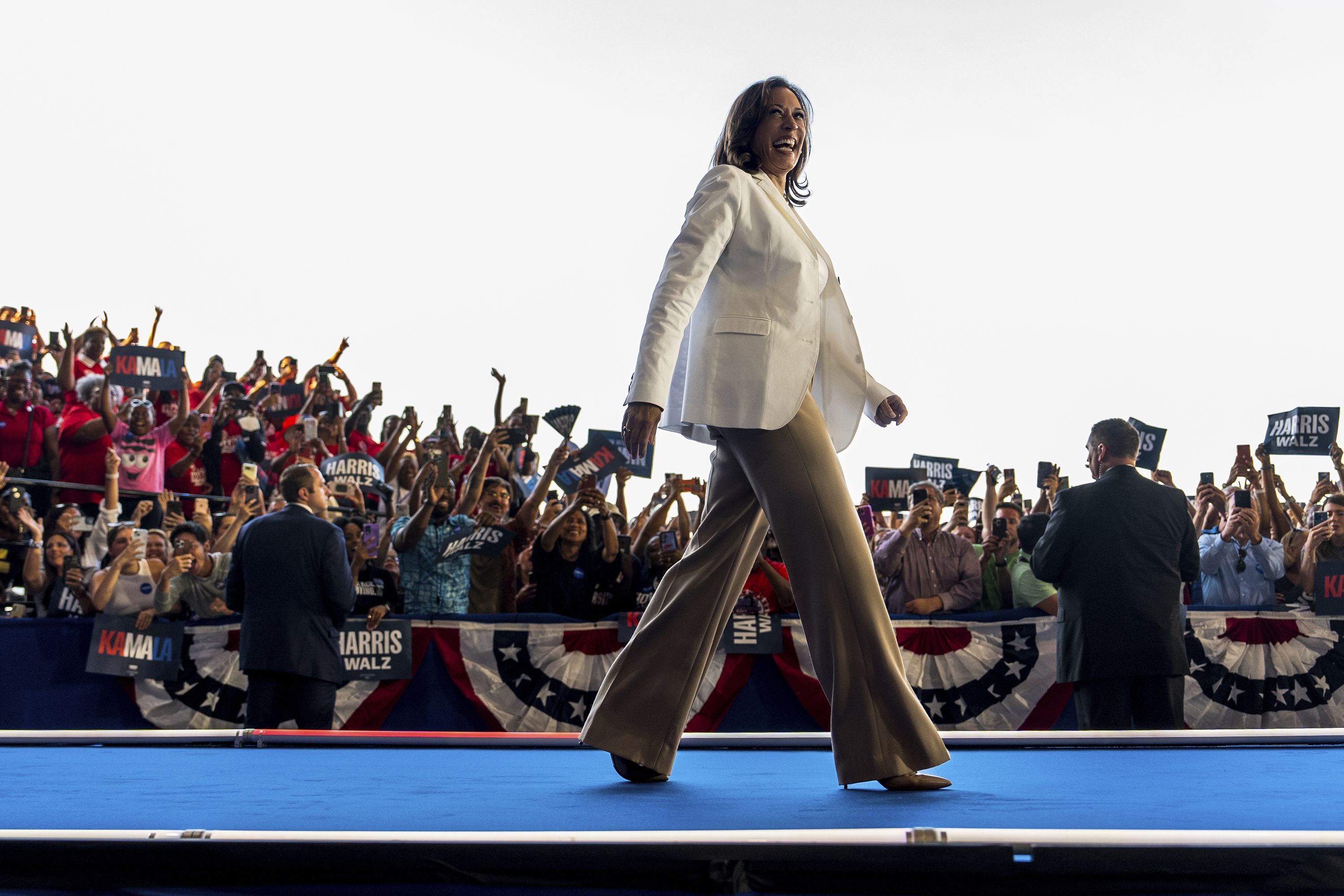 Harris arrives to speak at her campaign rally