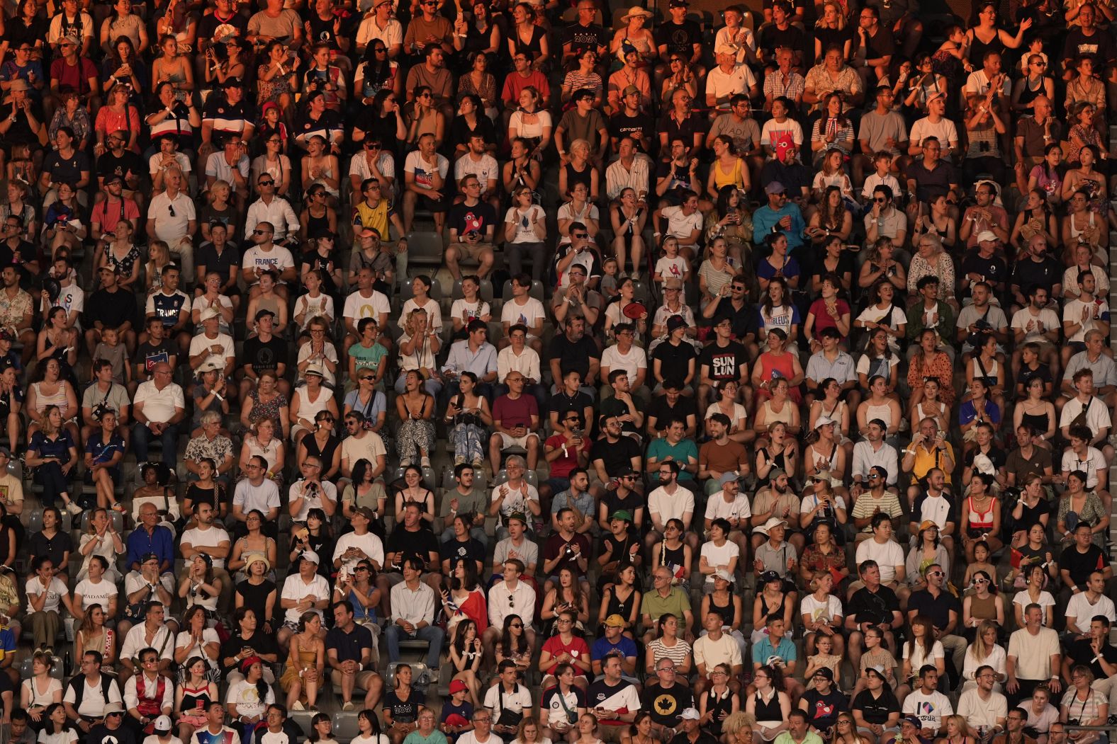 The crowd waits for the ceremony to start.