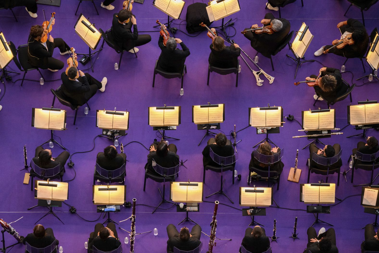 The orchestra performs during the ceremony.