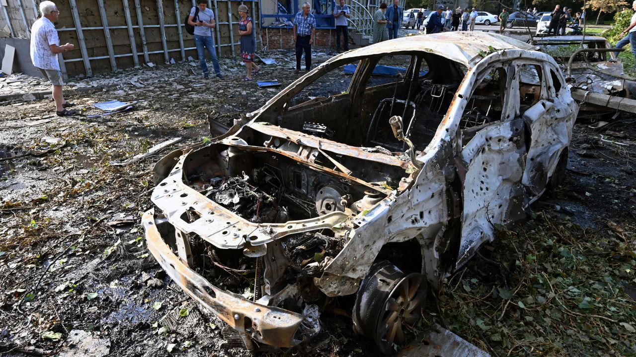 The situation in the Kursk region. Consequences of a downed Ukrainian Armed Forces (AFU) missile falling on a residential multi-story building in the Railway District of Kursk on August 11, 2024. Russia, Kursk region, Kursk