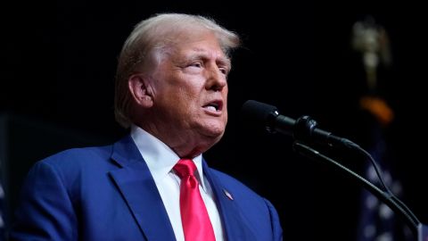 Republican presidential nominee former President Donald Trump speaks at a campaign rally in Asheville, N.C., Wednesday, Aug. 14, 2024. (AP Photo/Matt Rourke)