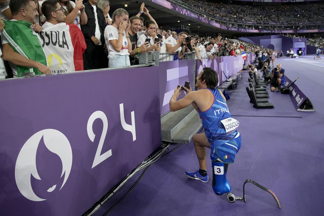 Ossola asked his girlfriend to marry him after competing in the men's 100m T63 on Sunday.