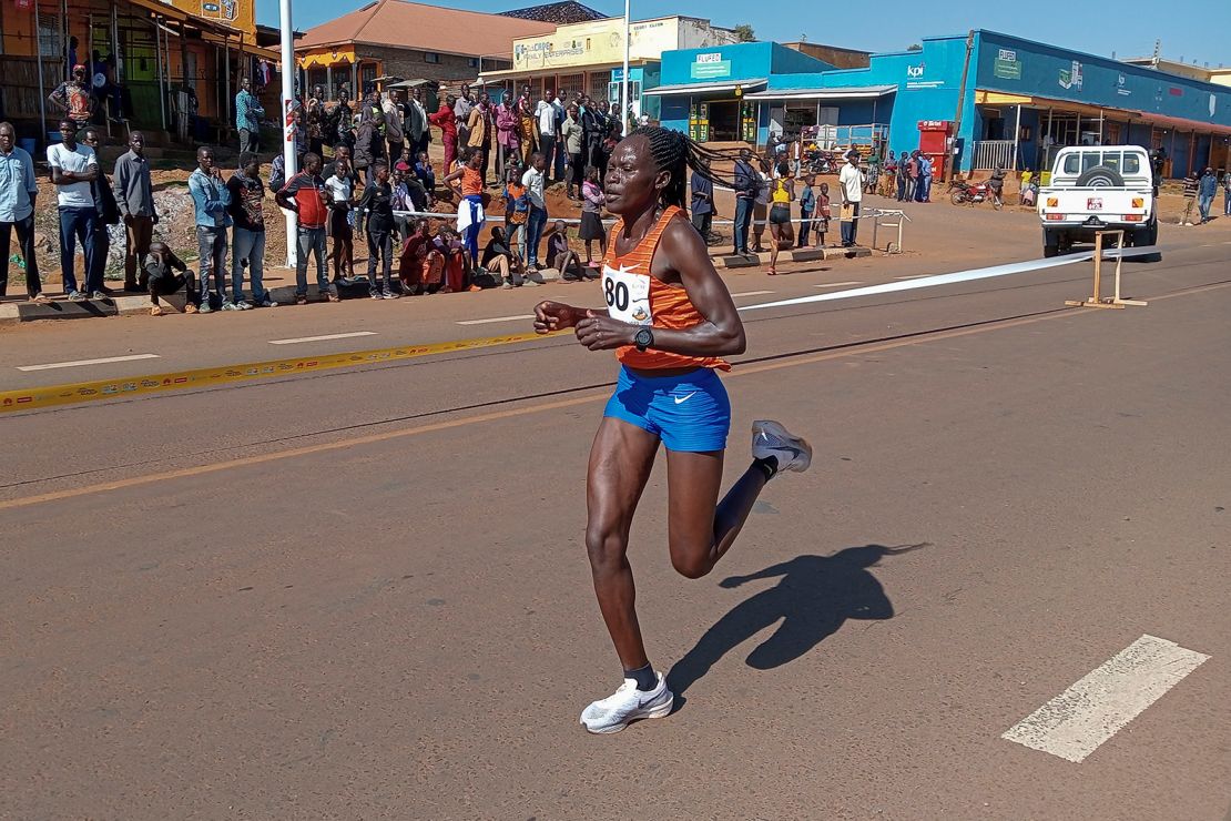 Cheptegei competes at the Discovery 10km road race in Kapchorwa, Uganda last year.