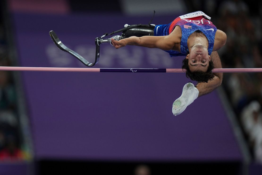 In the high jump, Frech cleared a Paralympic record height of 1.9 meters.