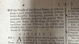 Part of an 1787 copy of the U.S. Constitution is shown at Brunk Auctions in Asheville, North Carolina, on September 5, 2024.