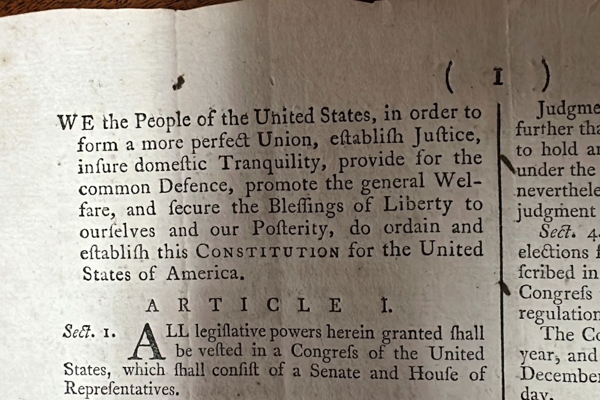 Missing for centuries, the copy of the US constitution was sent to states to ratify in 1787.