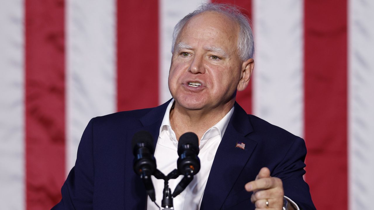 Democratic vice presidential candidate Minnesota Gov. Tim Walz speaks at a campaign event, Thursday, Sept. 12, 2024, in Grand Rapids, Mich. (AP Photo/Al Goldis)