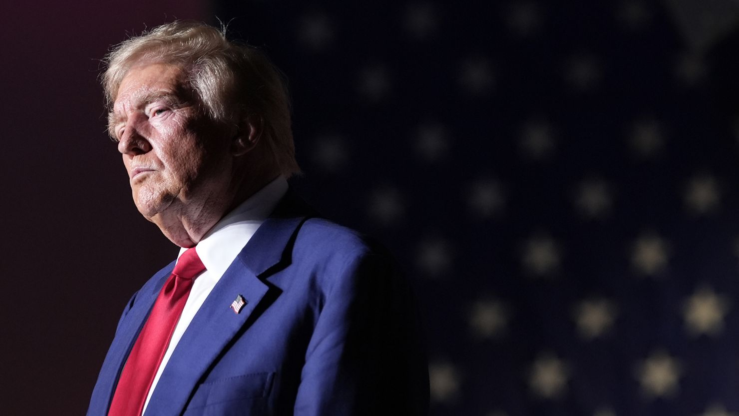 Republican presidential nominee former President Donald Trump speaks during a campaign event at the World Market Center, Friday, September 13, 2024, in Las Vegas.