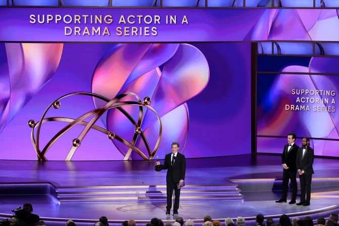 Billy Crudup gives his acceptance speech after <a href="https://www.cnn.com/entertainment/live-news/emmy-awards-levy-09-15-24#h_9db88d0f7eda608adb7e7e167c132576">winning the Emmy</a> for outstanding supporting actor in a drama series ("The Morning Show"). It's the second time he has won the award.