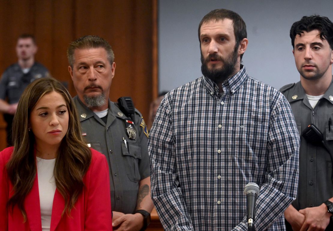 Robert Cole Parmalee appears with his public defender Kathryn Mallach for his arraignment at Rockville Superior Court on Monday, September 16 in Vernon, Connecticut.