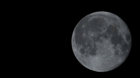 A harvest moon rises in the sky in Zagreb, Croatia, in September 2024.