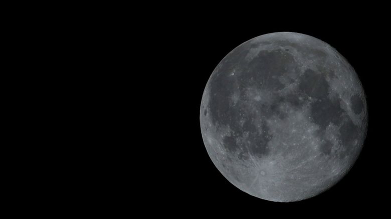 A harvest moon rises in the sky in Zagreb, Croatia, in September 2024.