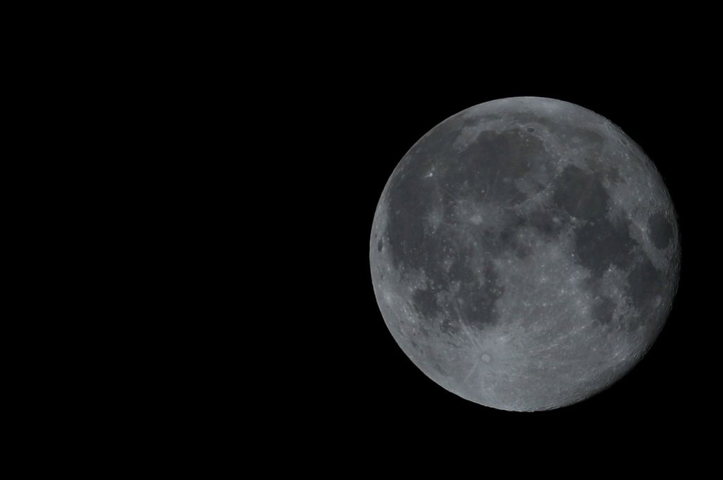 A harvest moon rises in the sky in September 2024 in Zagreb, Croatia.