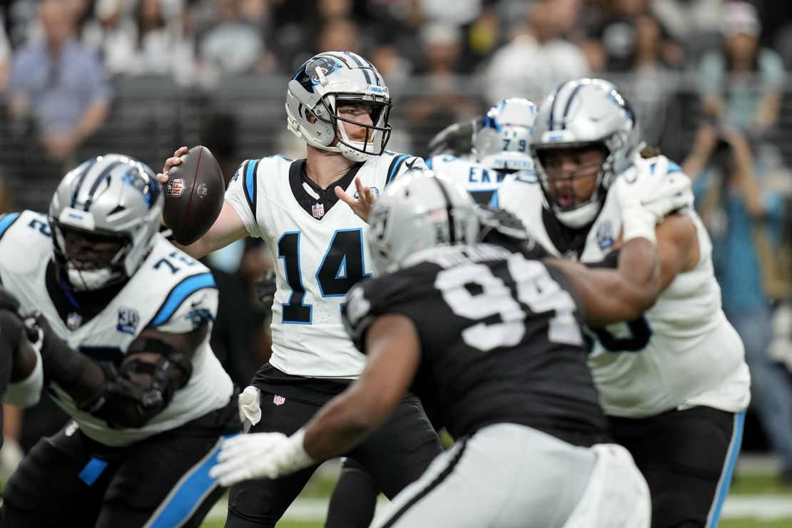 Dalton threw three touchdowns against the Las Vegas Raiders.