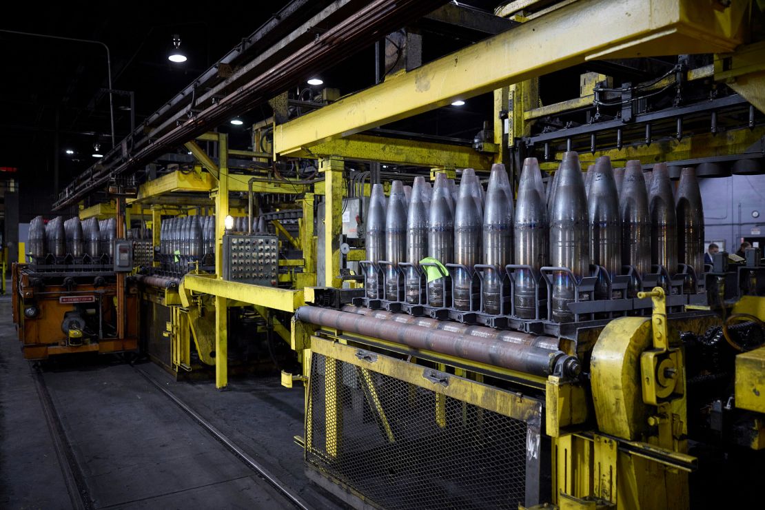 Ammunition is seen during a visit by President Volodymyr Zelensky to the Scranton Army Ammunition Plant in Scranton, Pennsylvania, on September 22, 2024.