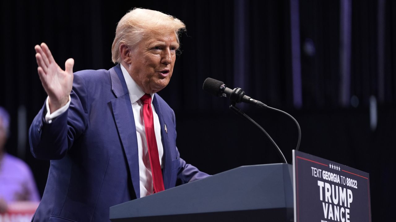 Former President Donald Trump attends a rally in Savannah, Georgia, on Tuesday.