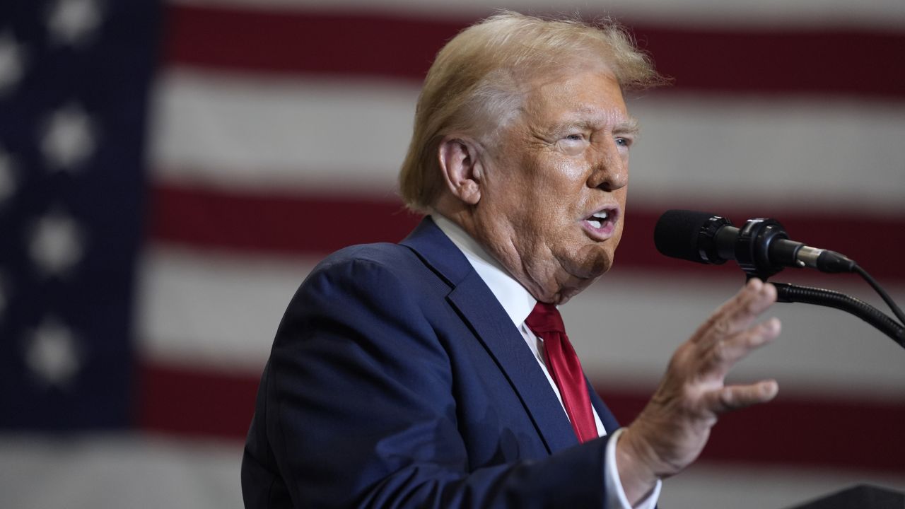 Former President Donald Trump speaks during a campaign event in Mint Hill, North Carolina, on Wednesday.