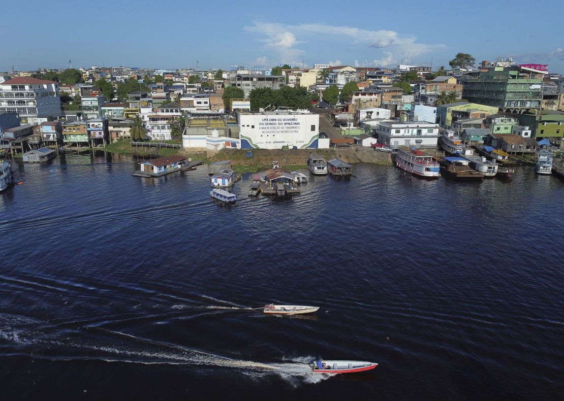 Part of the Educandos that connects to the Rio Negro in Manaus, Brazil, Tuesday, June 17, 2024.