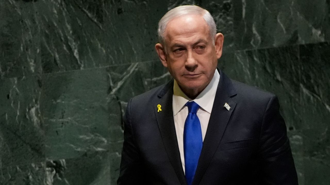 Israeli Prime Minister Benjamin Netanyahu addresses the United Nations General Assembly on Friday.