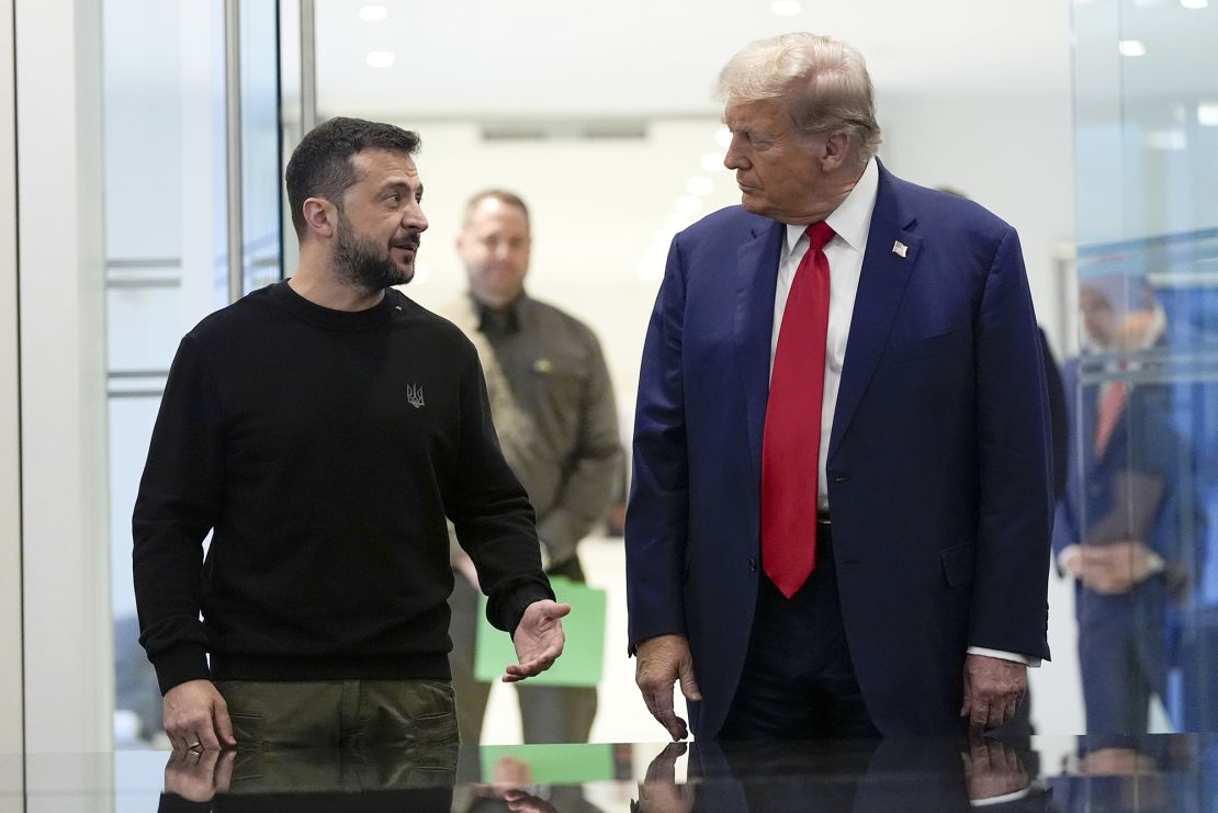 Donald Trump meets with Zelenskyy at Trump Tower in New York on September 27, 2024.