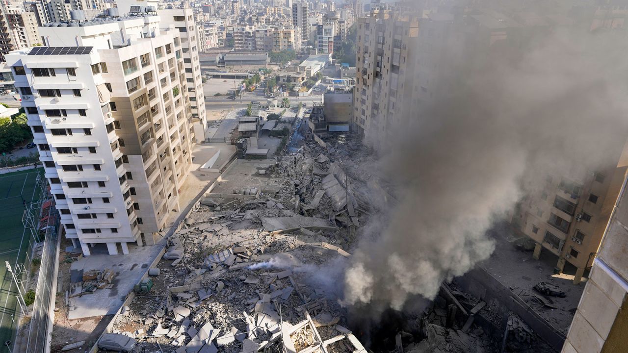 Smoke rises from the site of an Israeli airstrike in Beirut, Lebanon, on Wednesday, October 2.