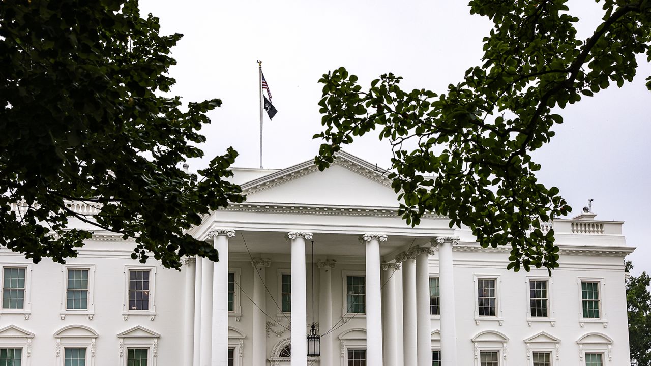 View of the White House in Washington, D.C., on October 3.