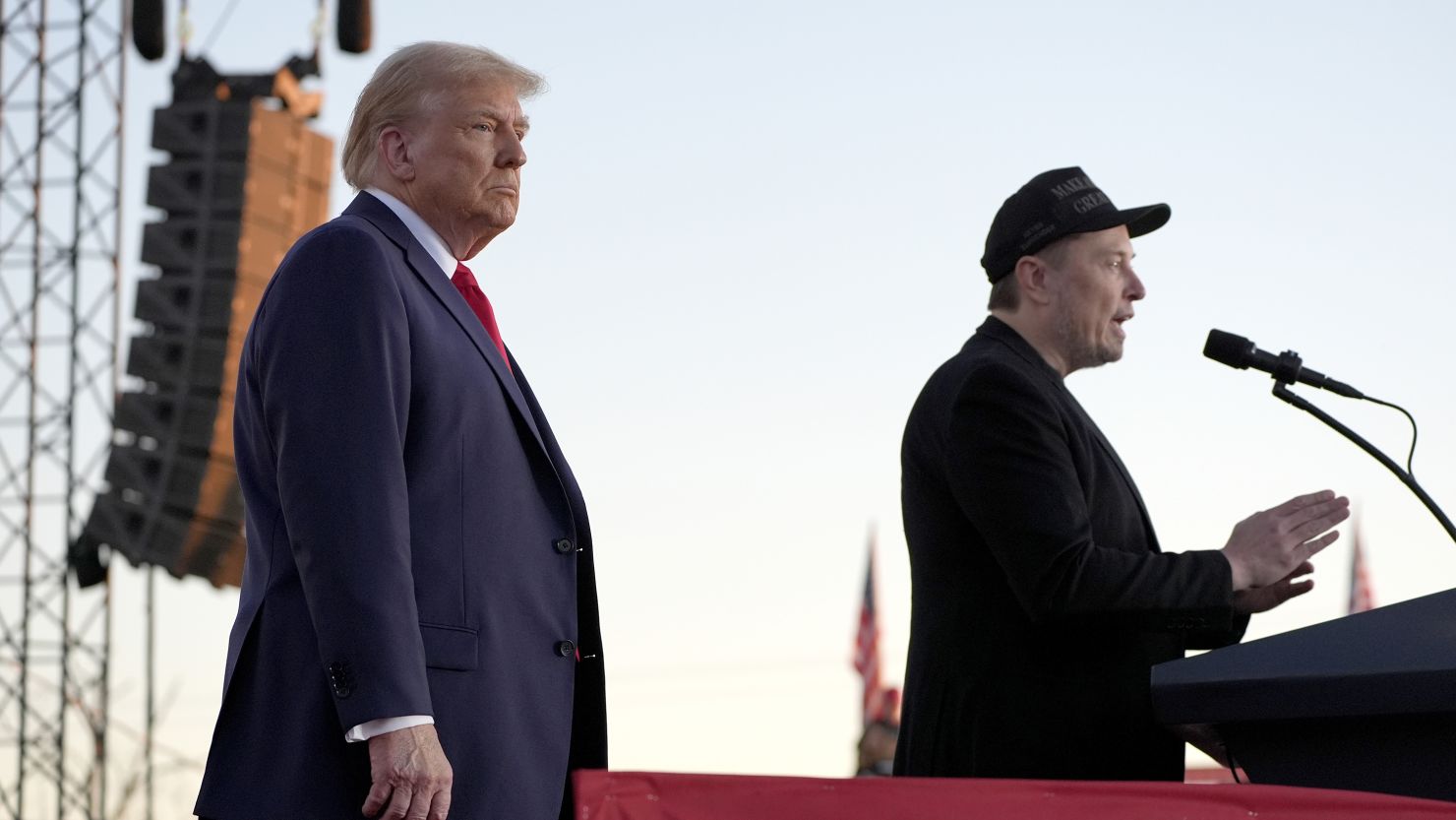 Elon Musk speaks alongside former President Donald Trump at a campaign event on Oct. 5, 2024, in Butler, Pa.