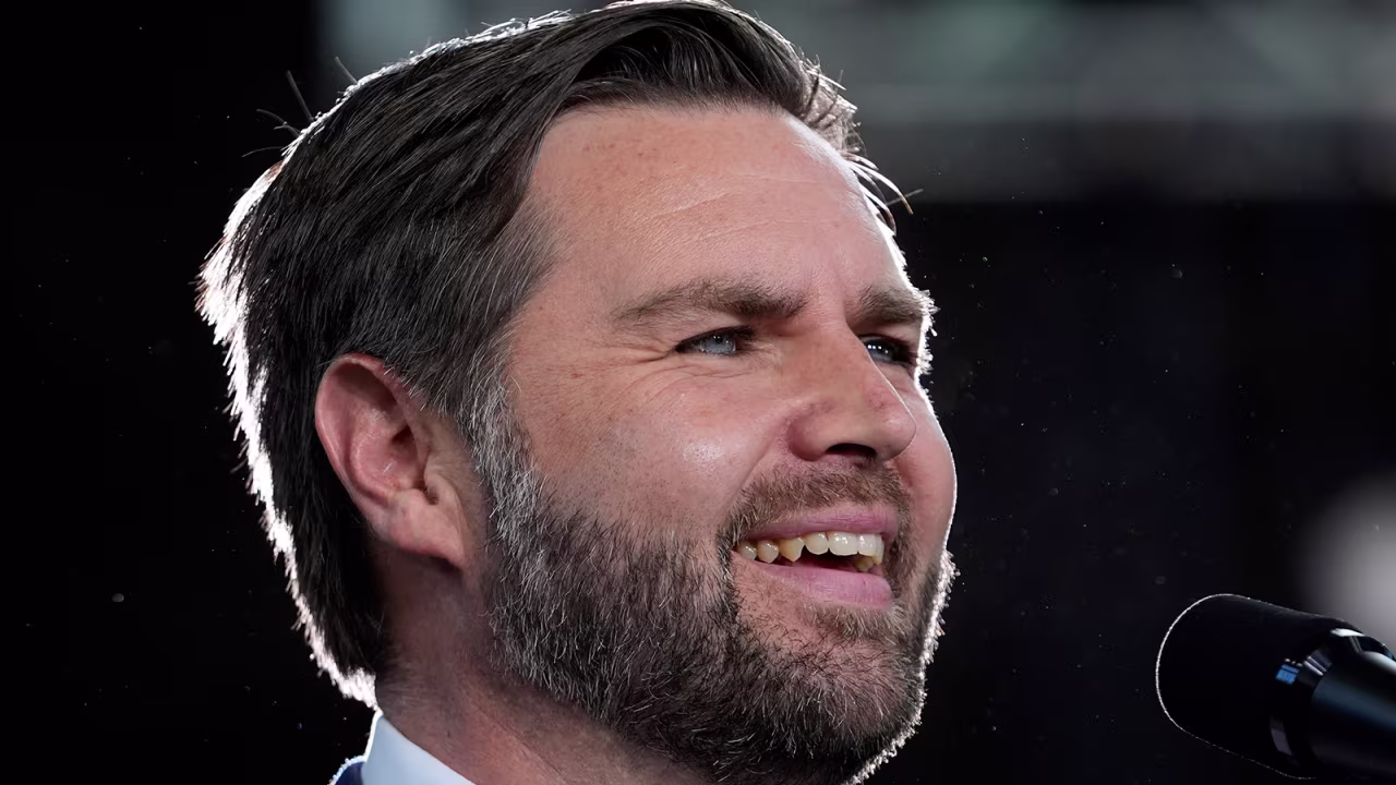 Republican vice presidential nominee Sen. JD Vance, R-Ohio speaks at a campaign event at Eastern Market in Detroit on October 8.