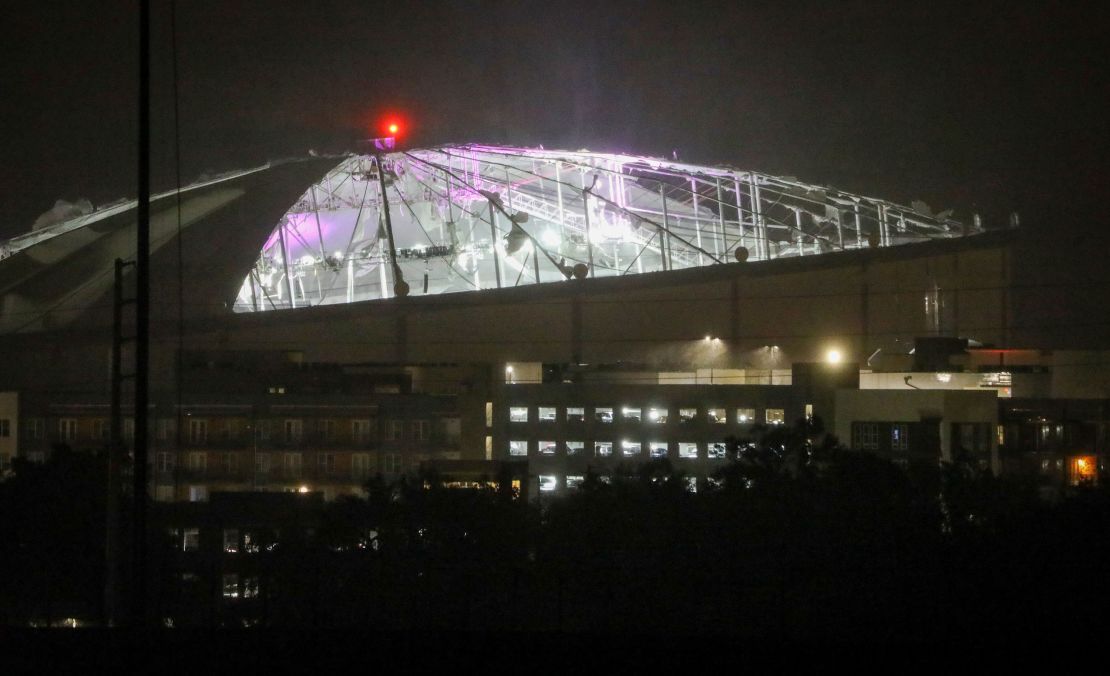 Hurricane Milton tore off much of the roof of Tropicana Field, home of the Tampa Bay Rays. The stadium was intended to serve as a base camp for stormtroopers.