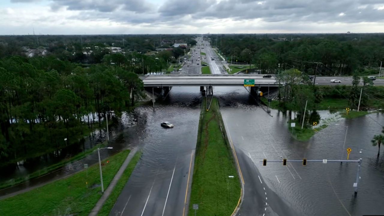 Flooding is seen in Tampa, Florida, on Thursday.