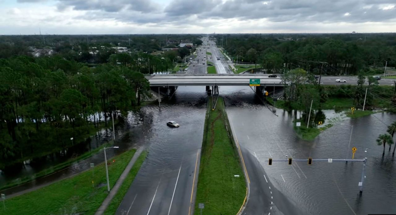 Flooding is seen in Tampa, Florida, on Thursday.