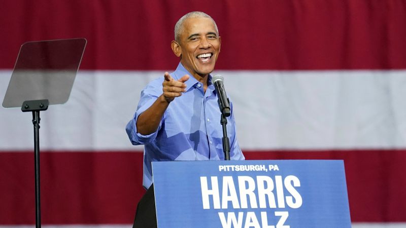 Obama, the “hopeful,” is trying to close the deal for Harris