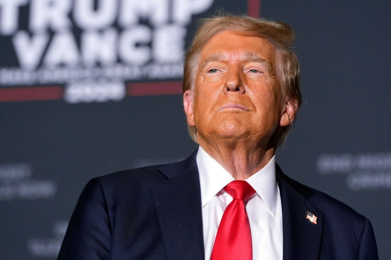 Former President Donald Trump arrives for a campaign rally on October 11, in Aurora, Colorado.