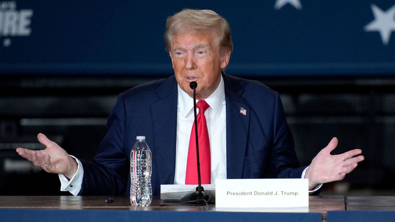 Former President Donald Trump speaks at a roundtable in Las Vegas on October 12.