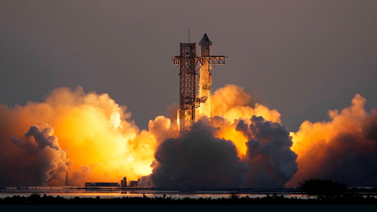 SpaceX's mega rocket Starship lifts off from Starbase for a test flight Sunday, Oct. 13, 2024, in Boca Chica,, Texas.