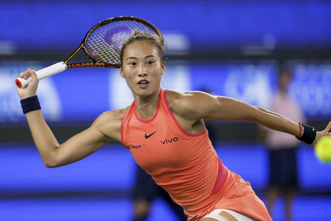 Zheng is the first Chinese player to reach the final of a WTA 1000 event on home soil.