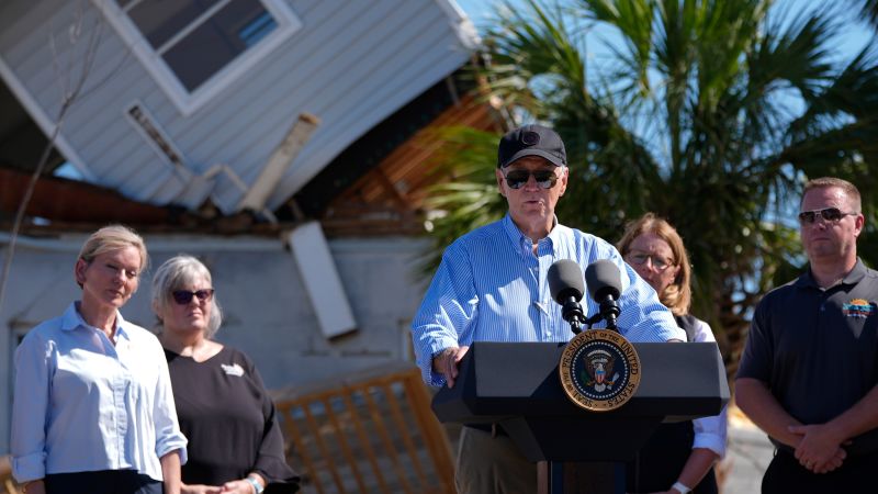 Biden announces more than $600 million for electric grid resilience during visit to survey Hurricane Milton damage | CNN Politics