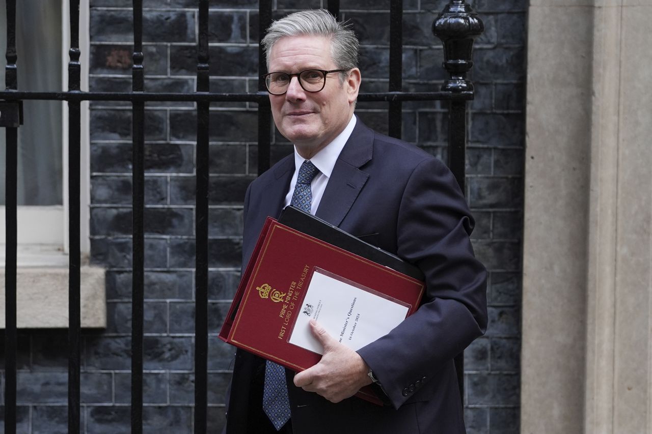 UK Prime Minister Sir Keir Starmer departs 10 Downing Street, London, to attend Prime Minister's Questions at the Houses of Parliament, on October 16.