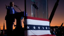 Republican presidential nominee former President Donald Trump speaks during a campaign rally at Arnold Palmer Regional Airport, Saturday, Oct. 19, 2024, in Latrobe, Pa.