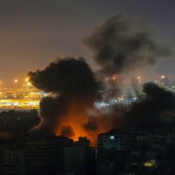 Smoke rises from an Israeli airstrike in Dahiyeh, Beirut, Lebanon, on Tuesday, October 22.