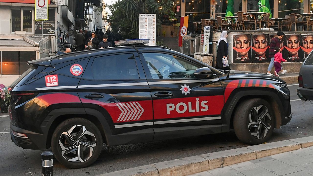 A Turkish police car in the city of Istanbul on October 23, 2024.