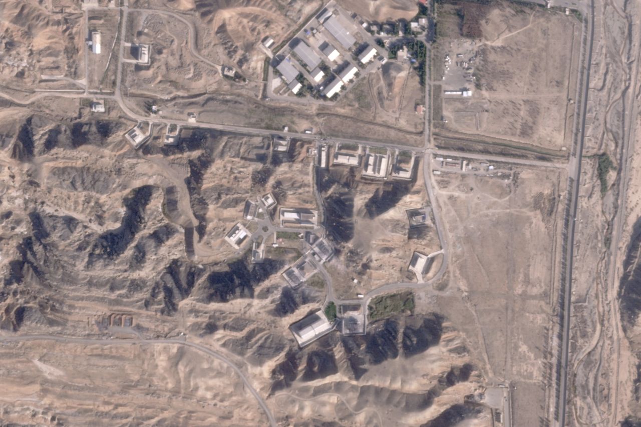 This satellite photo shows damaged buildings at Iran's Parchin military base outside of Tehran, Iran, on October 27.