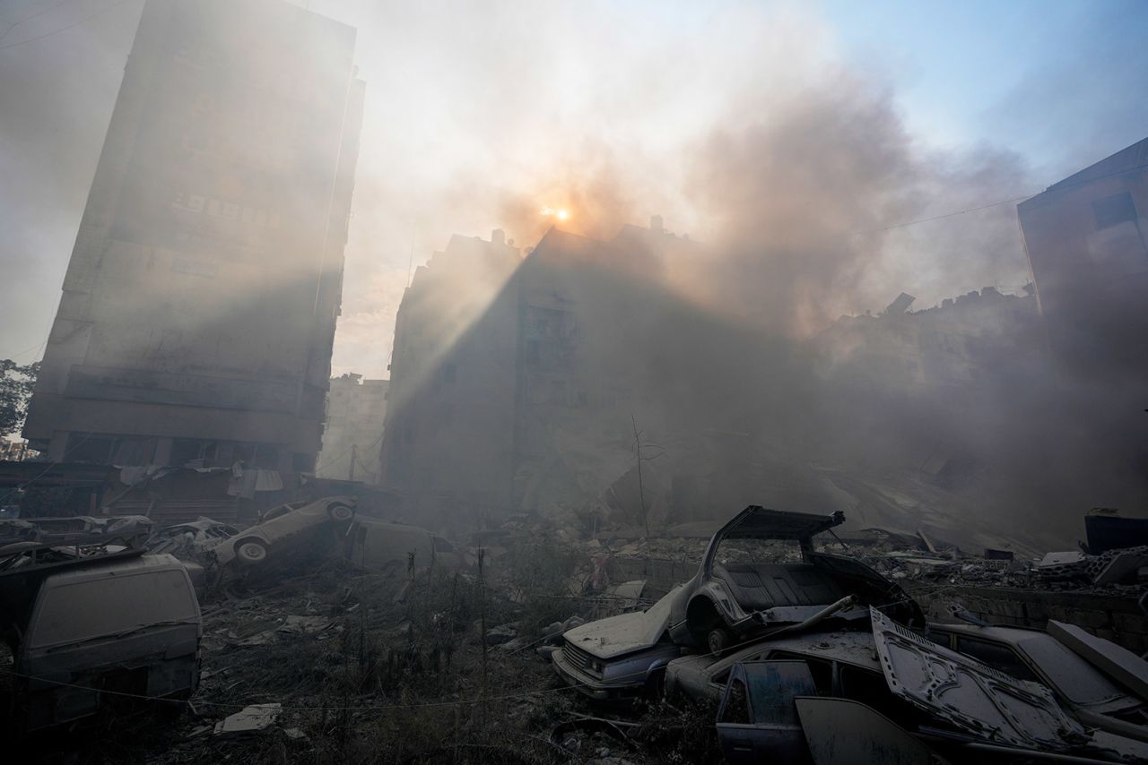 Smoke rises from the site of an Israeli airstrike in the Dahiyeh suburb of Beirut, Lebanon, on November 1, 2024.