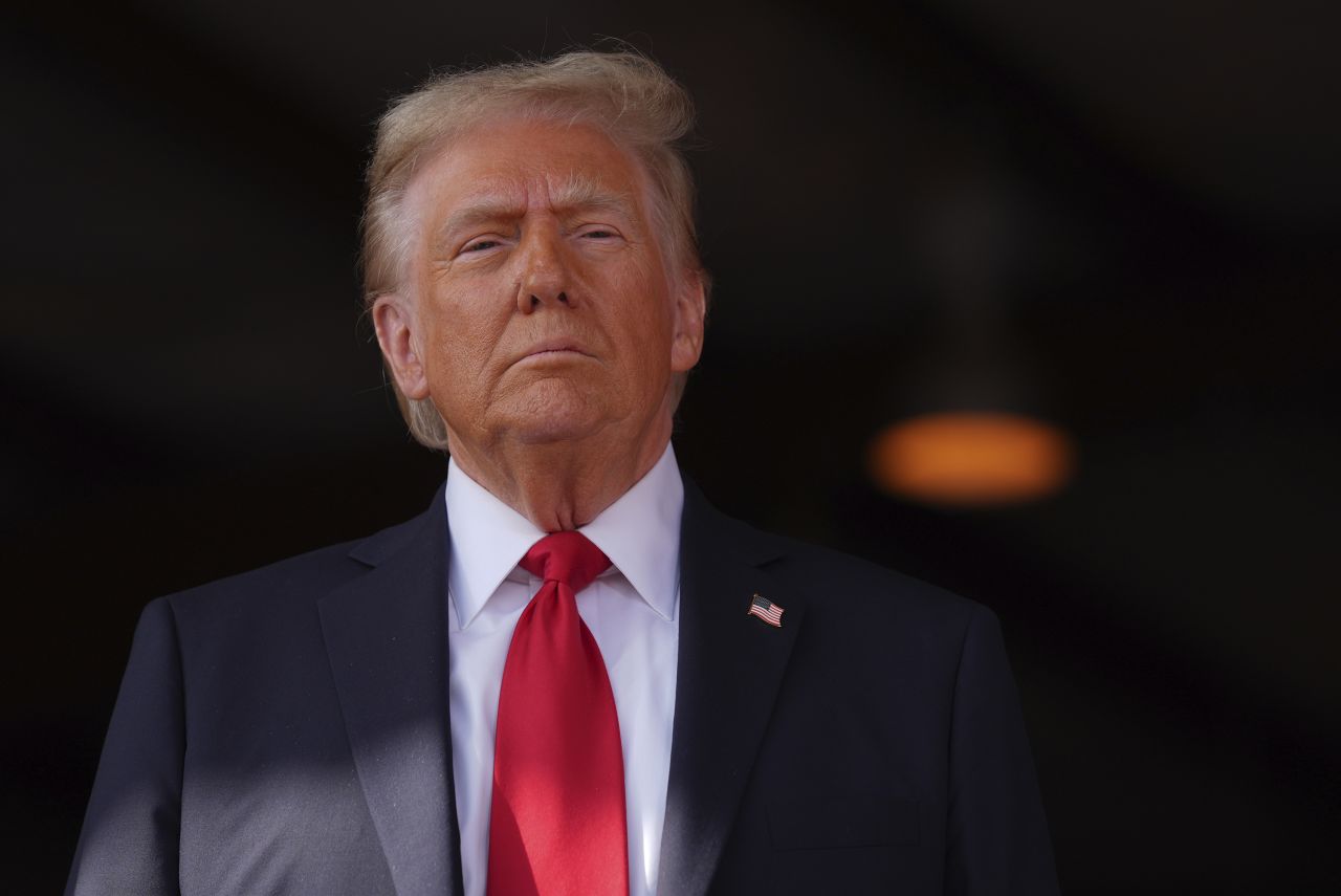 Former President Donald Trump is pictured at a campaign rally in Gastonia, North Carolina, on November 2.