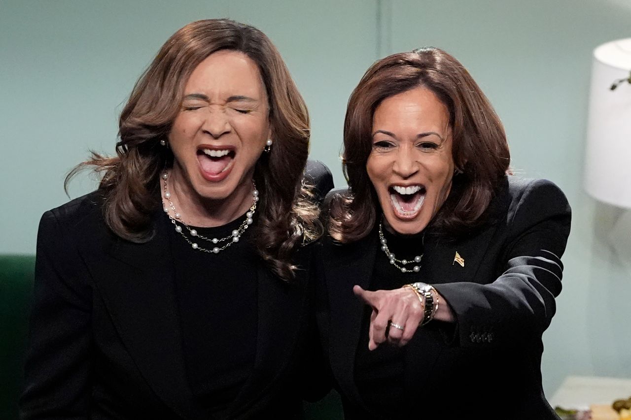 Maya Rudolph, left, and Vice President Kamala Harris appear on "Saturday Night Live" on November 2.