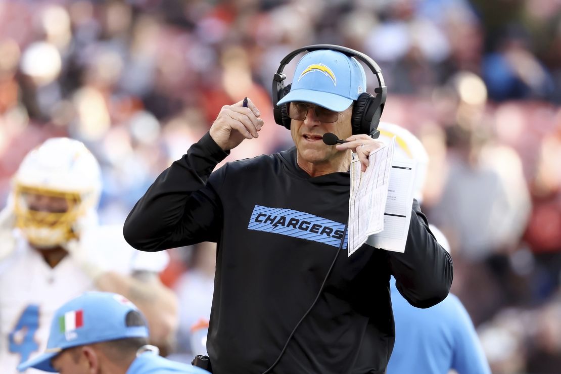 The Chargers are 5-3 in Harbaugh's debut season with the team.