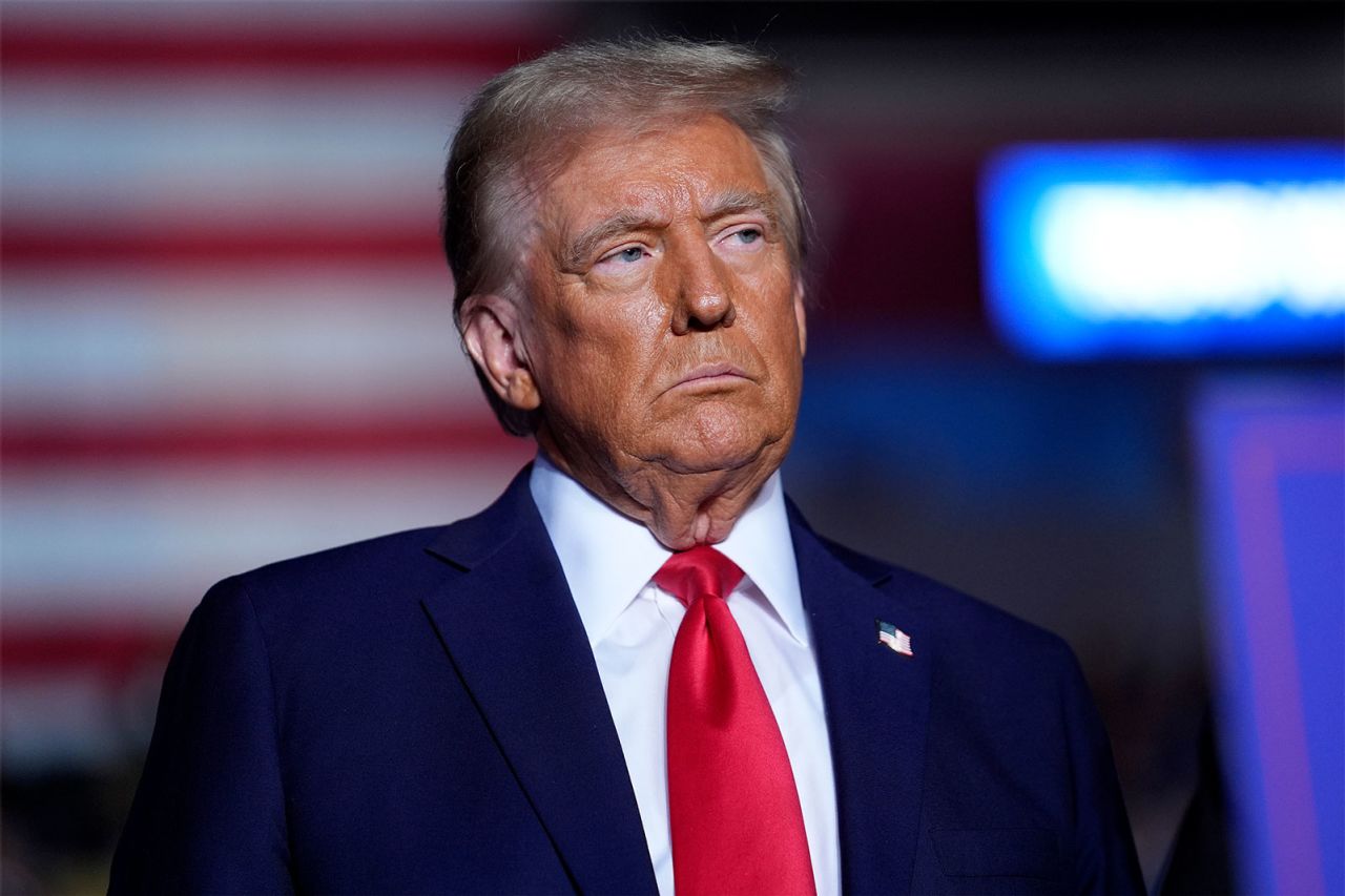 Donald Trump appears at a campaign rally in Reading, Pennsylvania, on November 4.