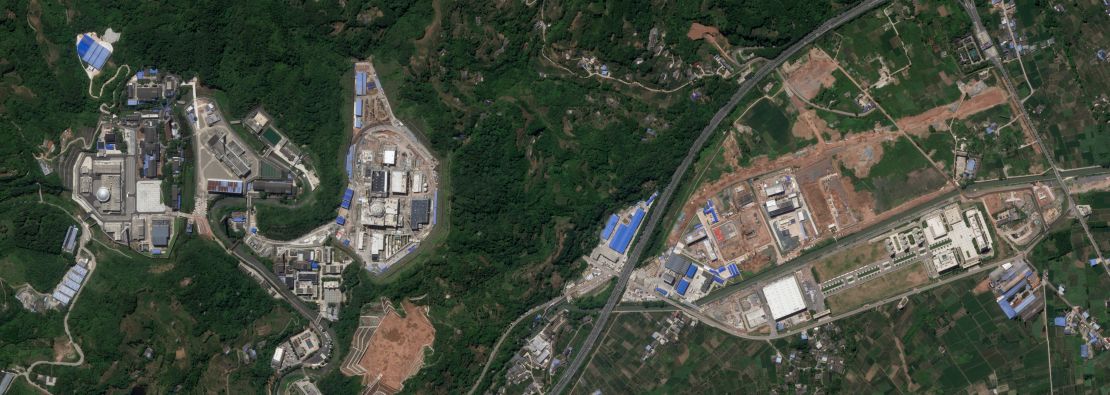 This satellite image from Planet Labs PBC shows the Nuclear Power Institute of China's Site No. 1, also known as Base 909, in Mucheng Township, Sichuan Province, China, July 5, 2023.