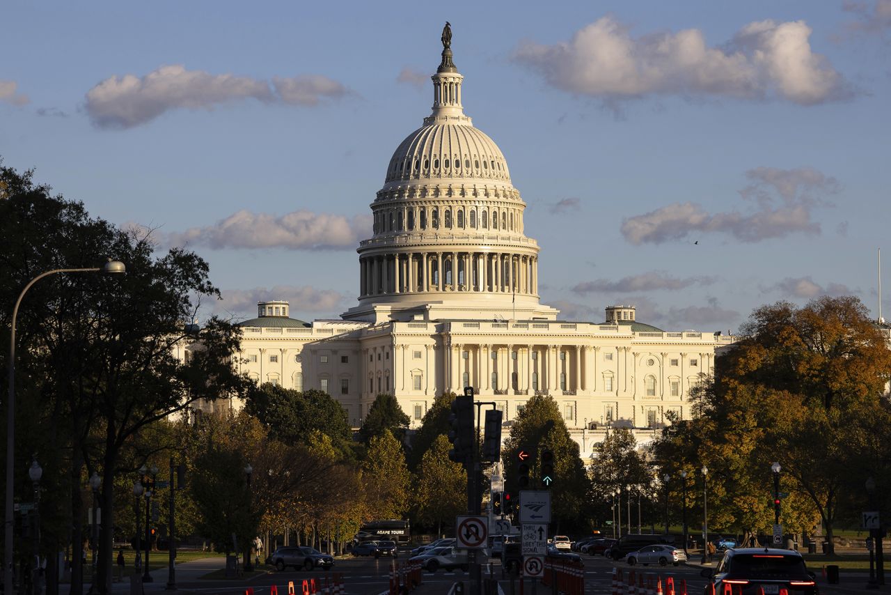 The US Capitol building is seen in Washington, DC on November 11.