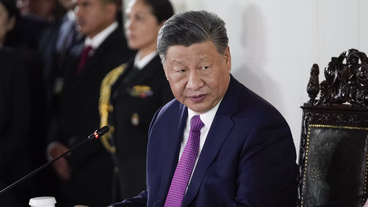 Chinese President Xi Jinping attends a ceremony in Lima, Peru, on November 14.